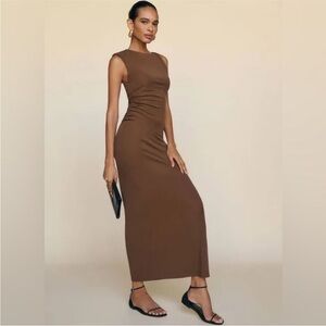 Reformation Sleeveless Maxi Dress in Timber
